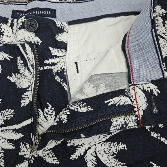 Tommy Hilfiger Palm Tree Navy Blue/White Summer Vacation Shorts Size 35 - Picture 4 of 11